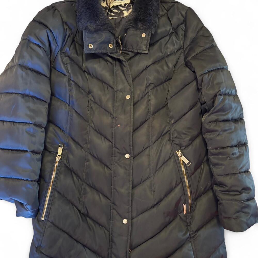 Nine west blue puffer Coat Large